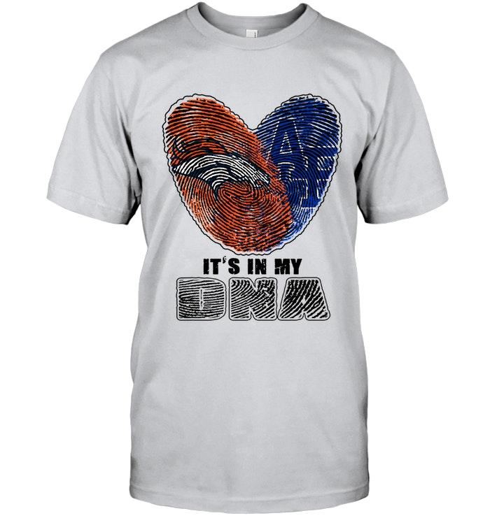 Denver Broncos And Air Force Falcons Its My Dna Love Fingerprints Shirt