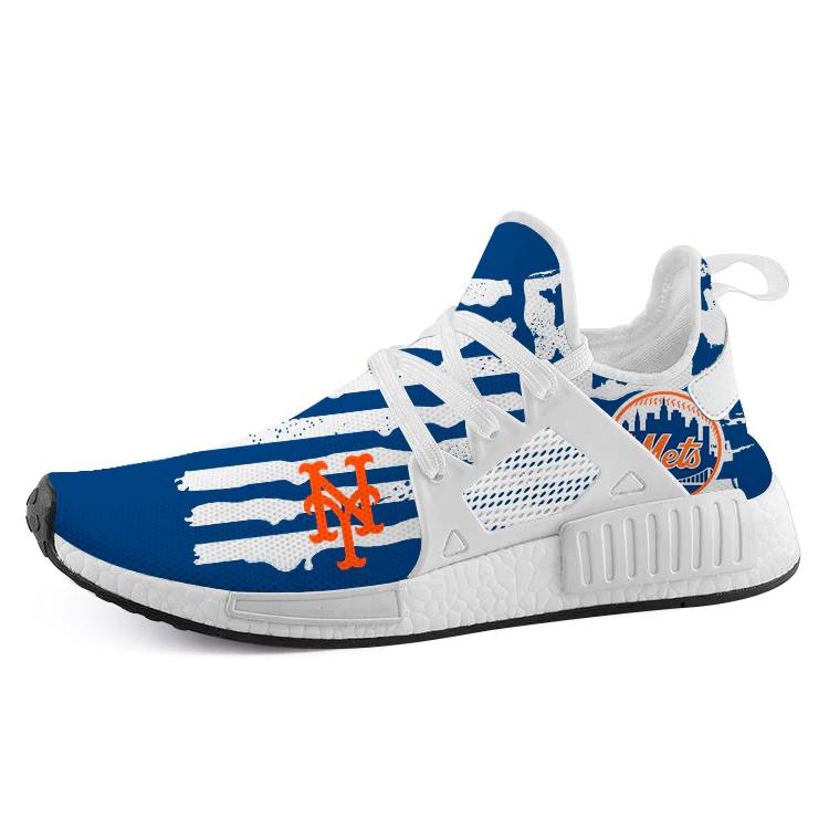 New York Mets Nmd2 Man Running White And Blue Shoes Nmd Sneakers