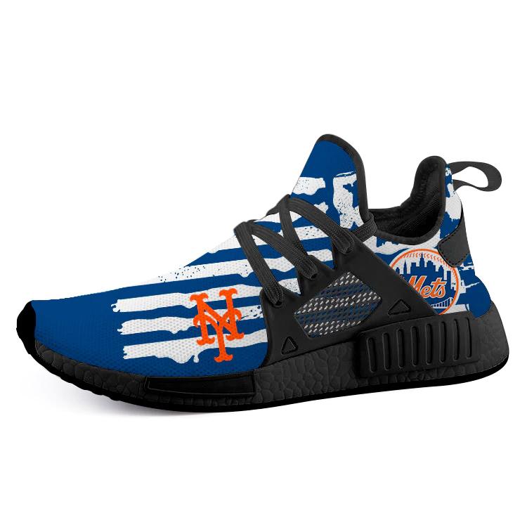 New York Mets Nmd2 Man Running Black Blue Shoes Nmd Sneakers