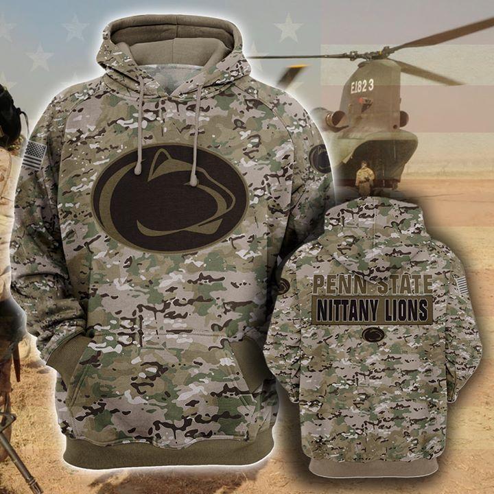 Penn State Nittany Lions Camo Pattern 3d Printed Hoodie