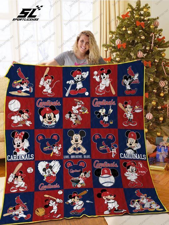 St Louis Cardinals Mickey Disney For Cards Fan Quilt Blanket