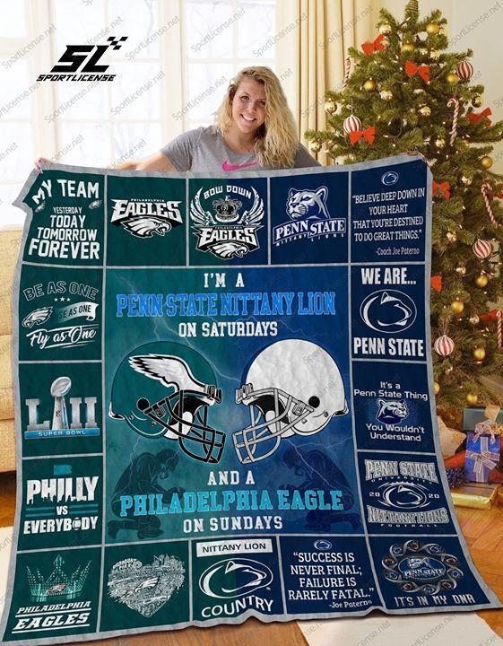 Im A Penn State Nittany Lions On Saturdays And Philadelphia Eagles On Sundays Quilt Blanket