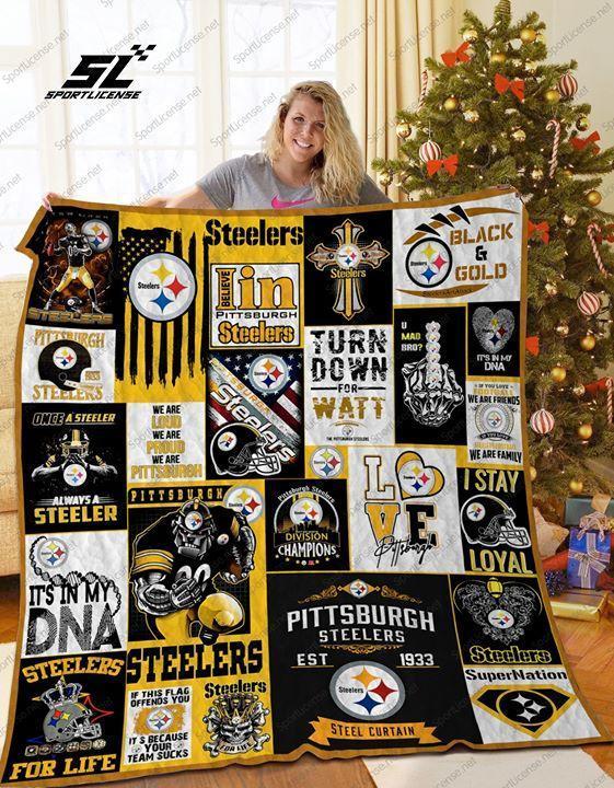 Pittsburgh Steelers Black Or Gold Turn Down For Watt I Stay Loyal Quilt Blanket