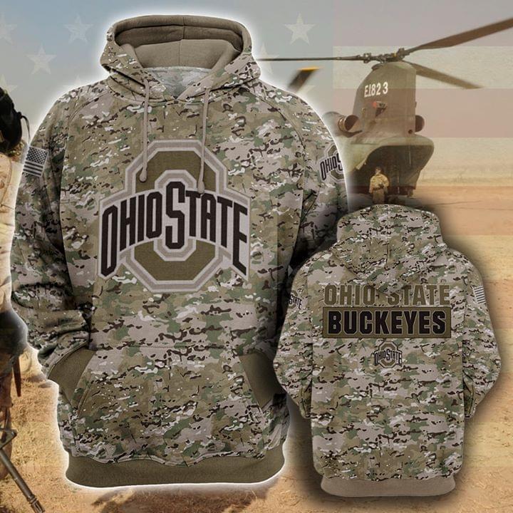 Ohio State Buckeyes Camouflage Veteran 3d Hoodie