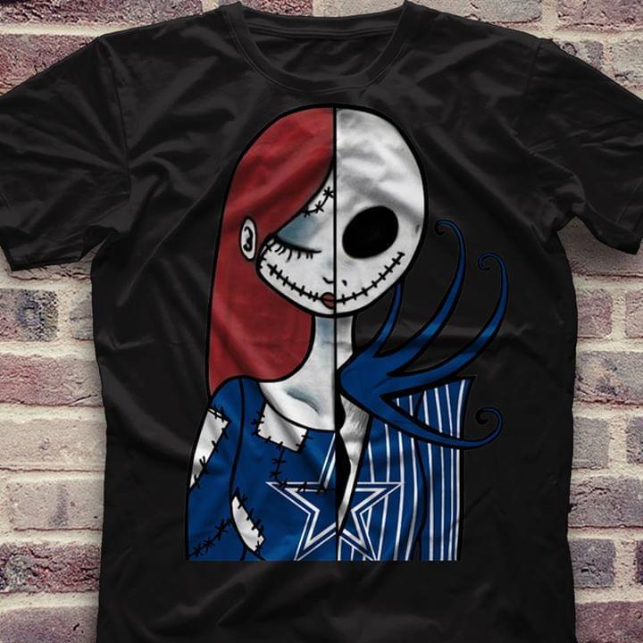 Dallas Cowboys Jack Skellington Sally Halloween Fan T Shirt