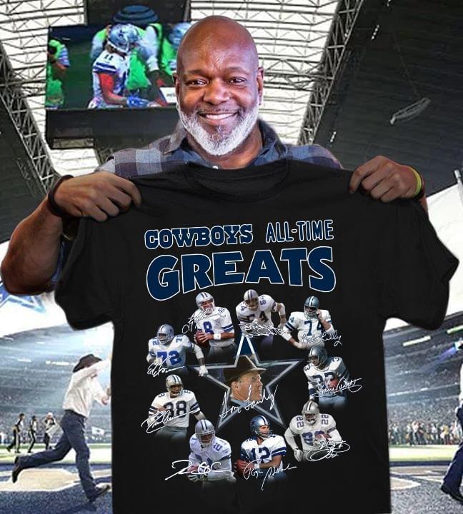 Dallas Cowboys All Time Greats Coach Players Signatures T Shirt