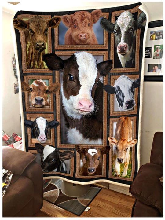 Cow Lover Farmer 3d Printed Quilt Blanket