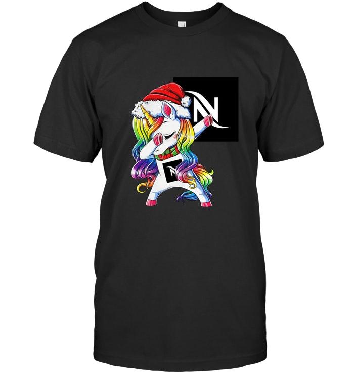 Christmas Rainbow Dabbing Unicorn Love Nespresso Shirt