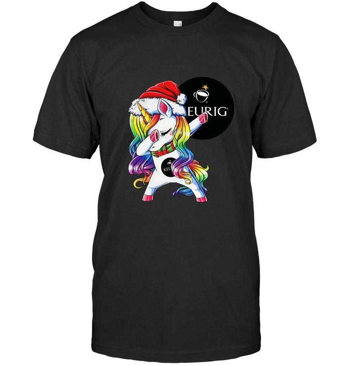 Christmas Rainbow Dabbing Unicorn Love Keurig Shirt
