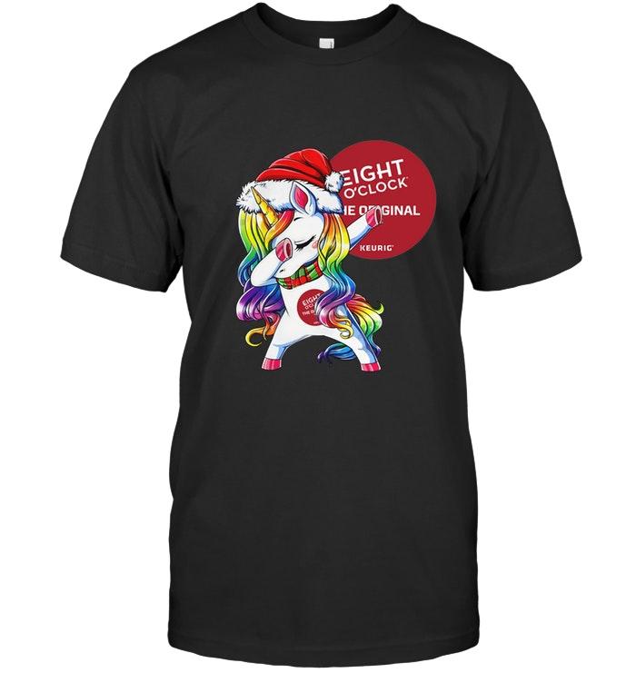 Christmas Rainbow Dabbing Unicorn Love Eight O?clock Shirt