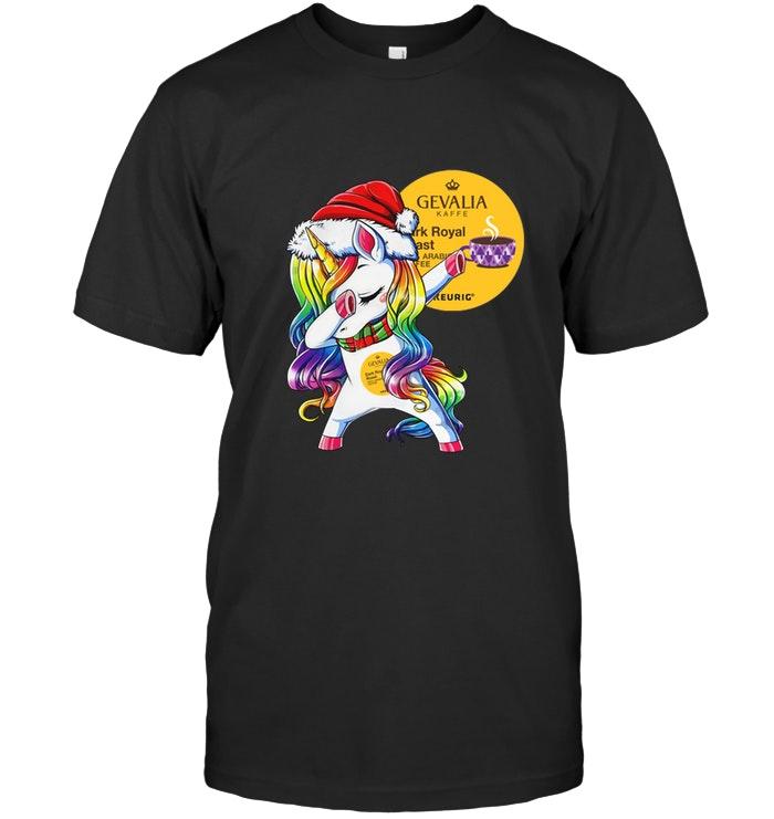 Christmas Rainbow Dabbing Unicorn Love Gevalia Shirt