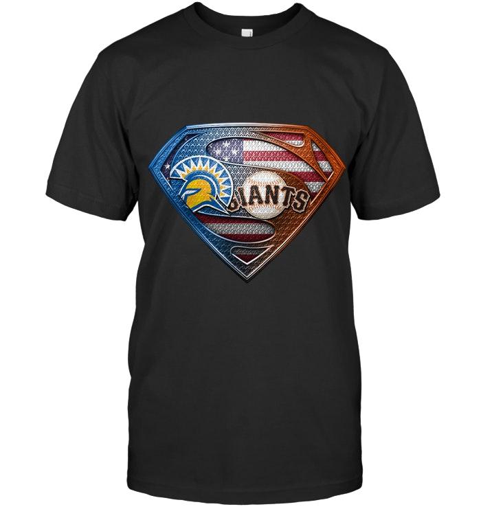 San Jose State Spartans And San Francisco Giants Superman American Flag Layer Shirt