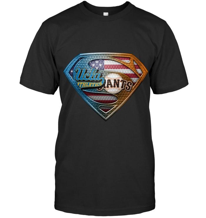 Ucla Bruins And San Francisco Giants Superman American Flag Layer Shirt