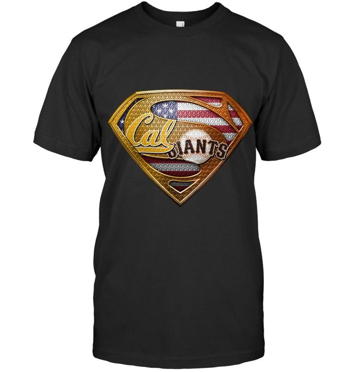 California Golden Bears And San Francisco Giants Superman American Flag Layer Shirt