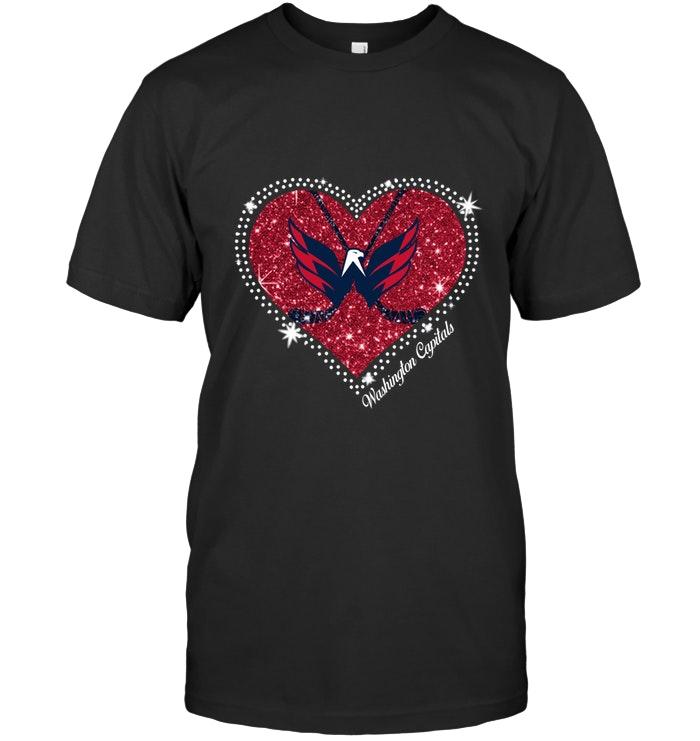 Washington Capitals Heart Glitter Pattern Fan Shirt