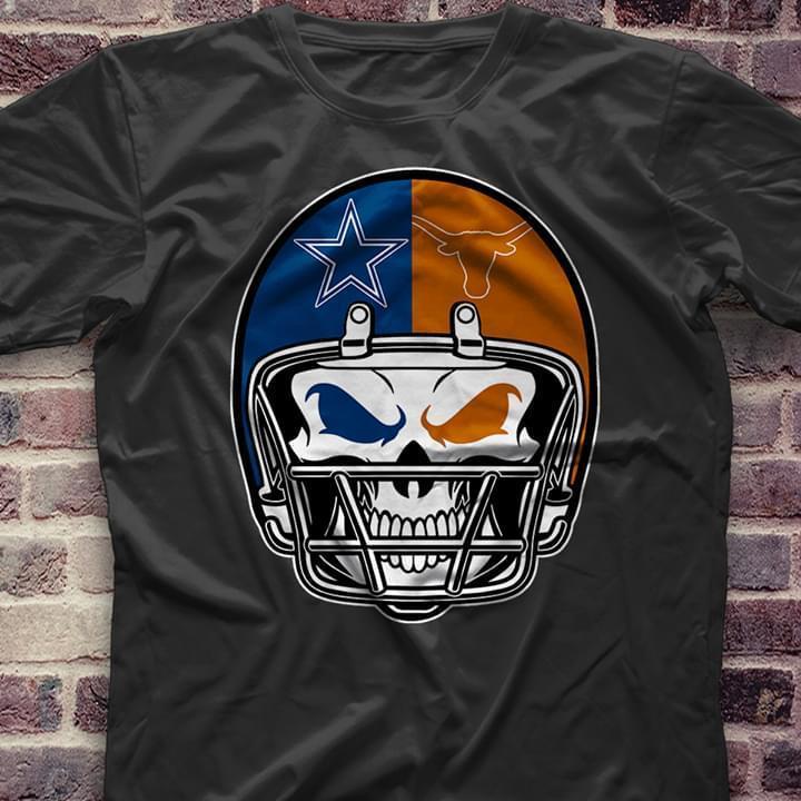 Skull Helmet Dallas Cowboys Texas Longhorns T Shirt
