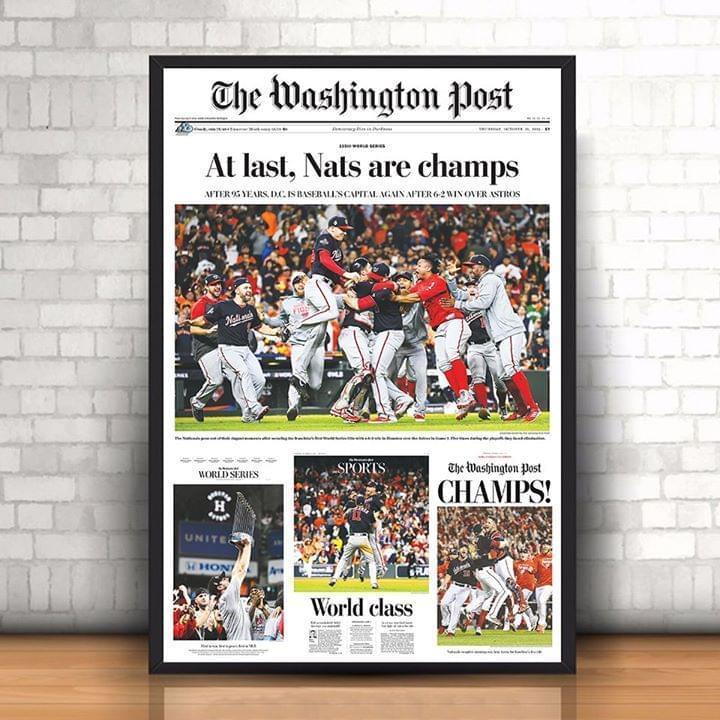 The Washington Nationals Post At Last Nats Are Champs Poster Canvas