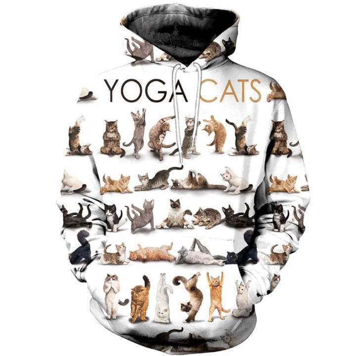 Yoga Cats Cat Lover 3d Printed Hoodie 3d