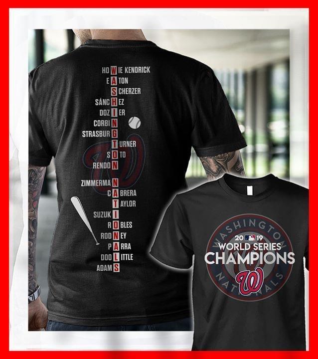 2019 World Series Champions Washington Nationals Members Names T Shirt