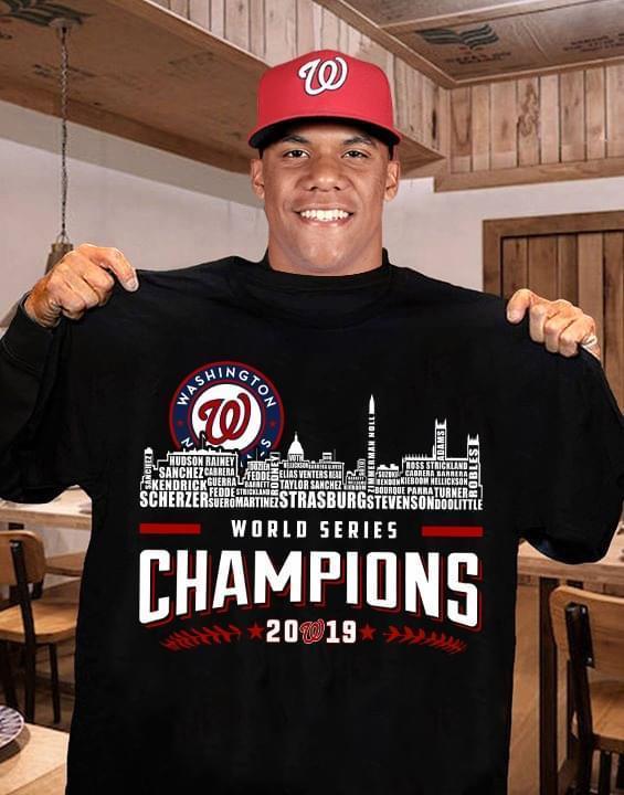 Washington Nationals World Series Champions 2019 Member Names Typography City T Shirt