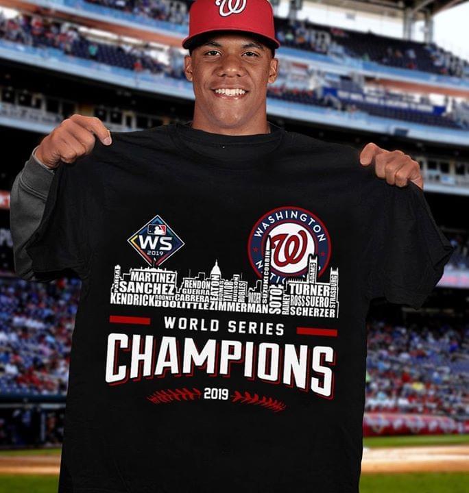 Mlb 2019 World Series Champions Washington Nationals Member Names Typography City T Shirt