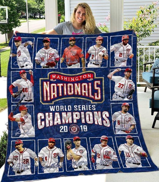 Washington Nationals 2019 World Series Champions Players Fan Quilt Blanket Quilt Blanket