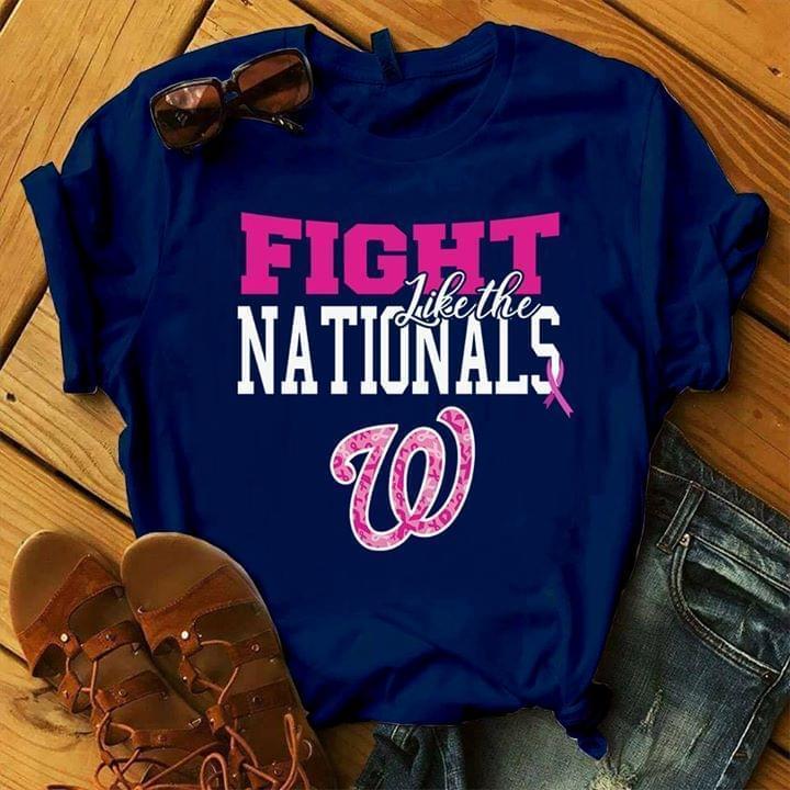 Fight Like A Nationals Washington Nationals Br East Cancer T Shirt