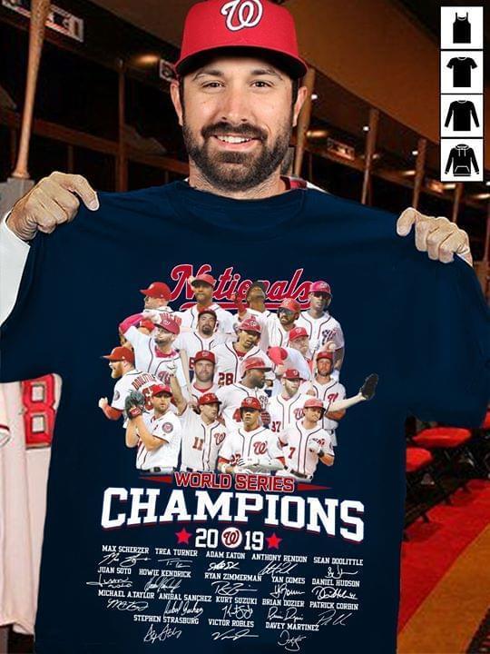 Washington Nationals 2019 World Series Champions All Player Signed On T Shirt