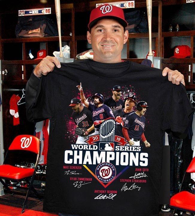 Washington Nationals World Series Mlb Champions 2019 Signed T Shirt