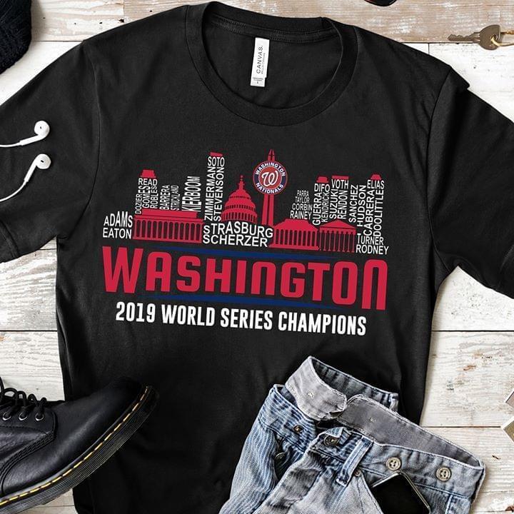 Washington Nationals 2019 World Series Champions All Player Name Typography T Shirt