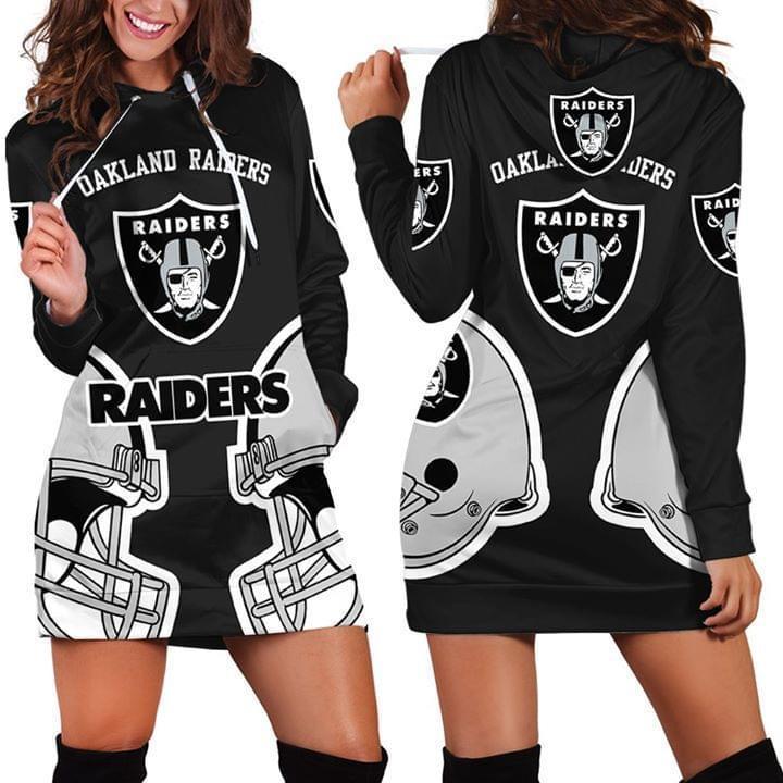 Oakland Raiders Nfl Raiders Fan 3d Printed Hoodie Dress 3d