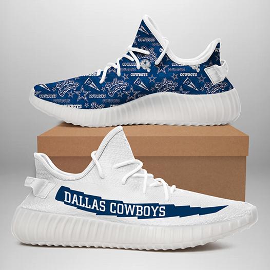 Dallas Cowboys Blue White Running Shoes Yeezy 350v2 2