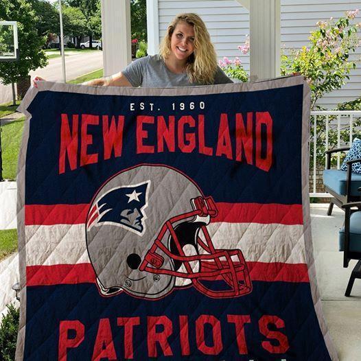 Est 1960 New England Patriots For Patriots Fan Quilt Blanket