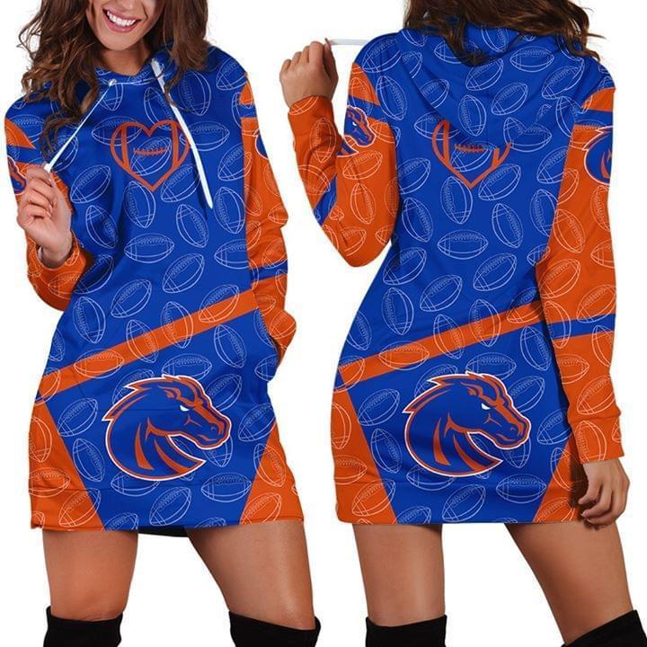 Boise State Broncos For Broncos Fan 3d Printed Hoodie Dress 3d