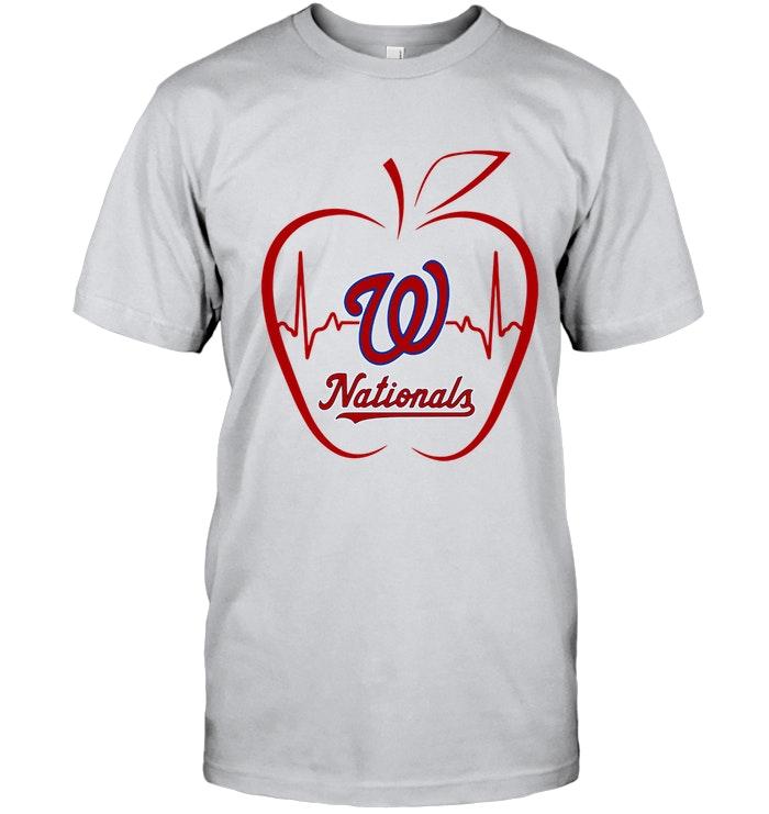 Washington Nationals Heartbeat Teacher Apple Simpson Shirt