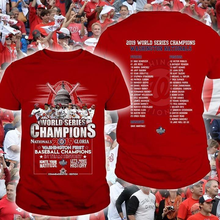Washington Nationals Mlb World Series Champions 2019 Ignite Your Nattitude Lets Make History T Shirt
