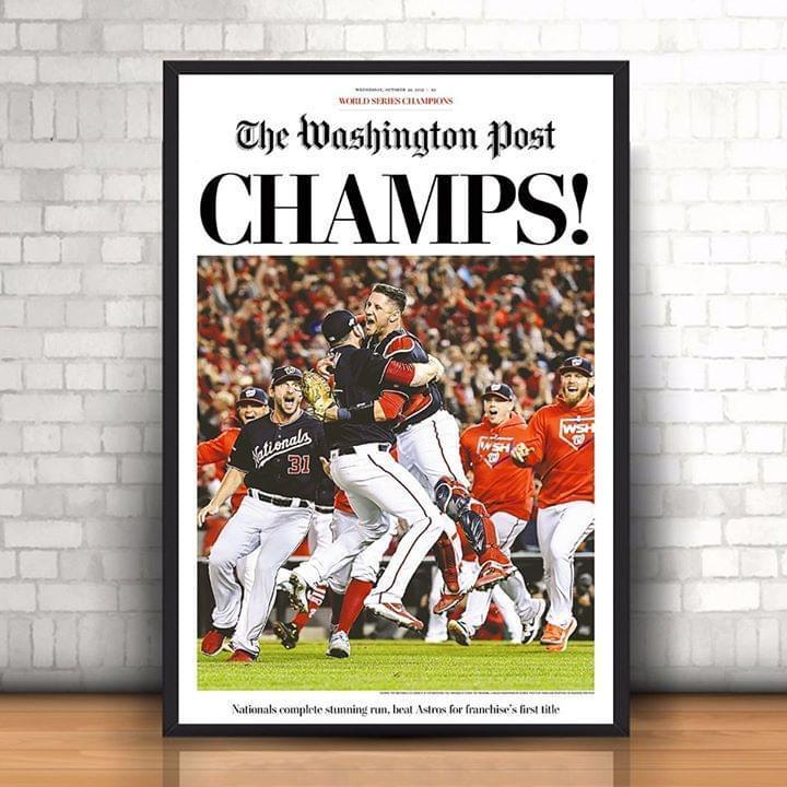 The Washington Post Champs Washington Nationals Mlb World Series Champions 2019 Poster Canvas