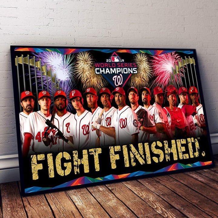 Washington Nationals Mlb World Series Champions 2019 Fight Finished Firework Celebration Poster Canvas