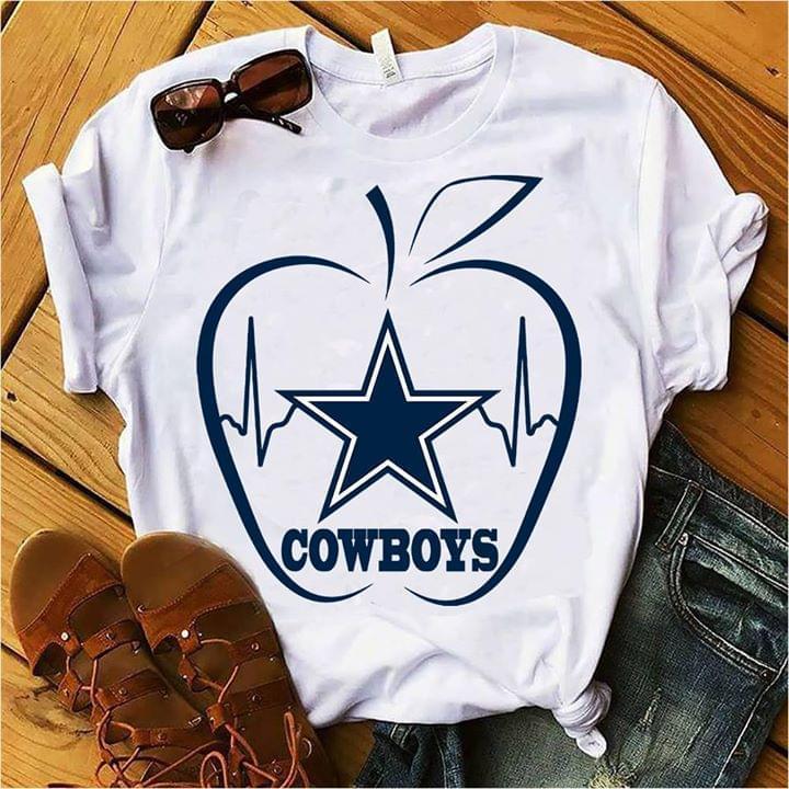 Dallas Cowboys Heartbeat Teacher Apple T Shirt