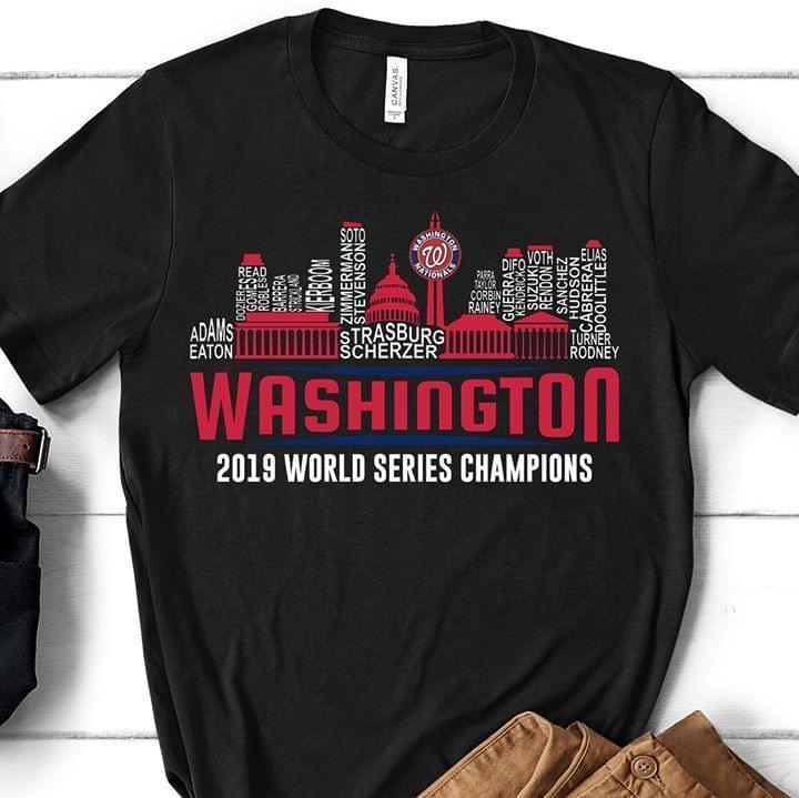 Washington Nationals World Series Champions 2019 Name City Typography T Shirt