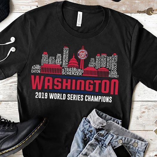 Washington Nationals 2019 World Series Chmapions Member Names Typography City T Shirt