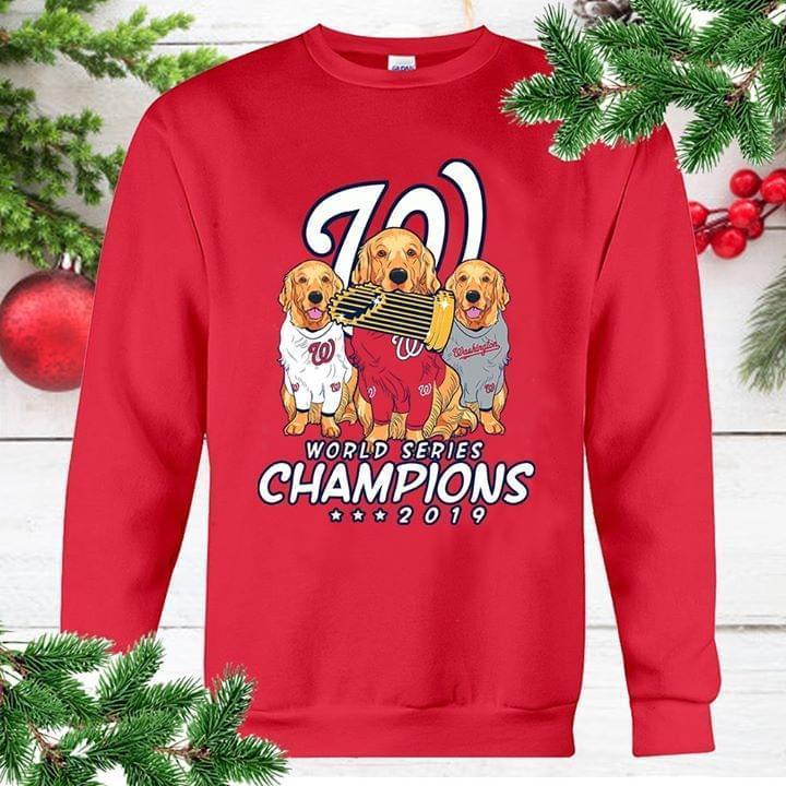 Golden Retriever Trophy World Series Champions 2019 Washington Nationals Dog Lover Sweatshirt