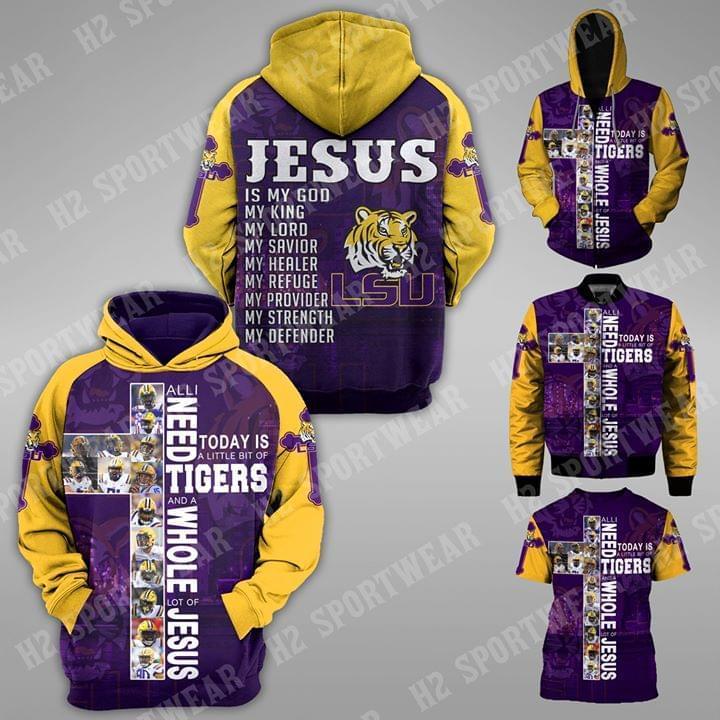 All I Need Today Is Little Bit Lsu Tigers And Whole Lots Of Jesus 3d Printed Hoodie