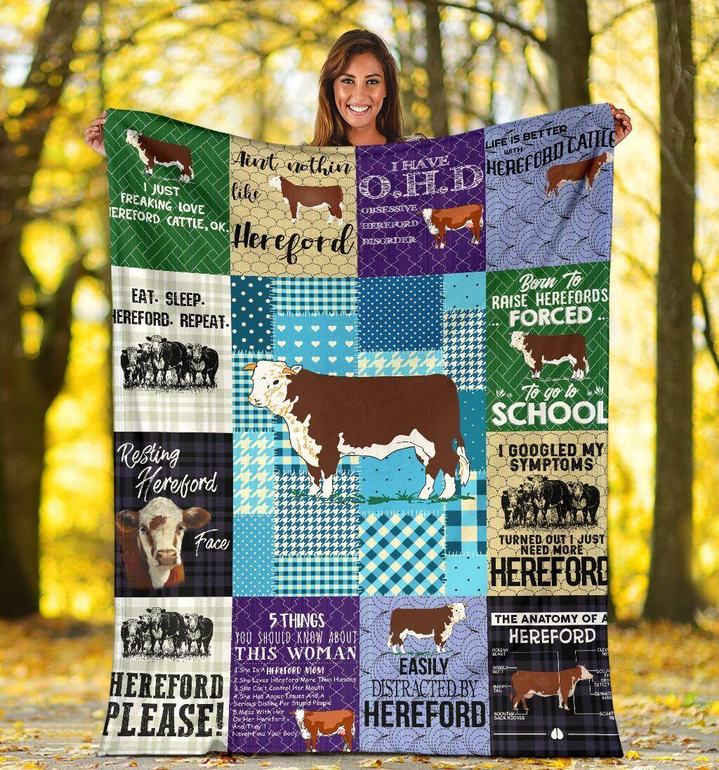 Aint Nothin Like Hereford Life Is Better With Hereford Cattle Quilt Blanket