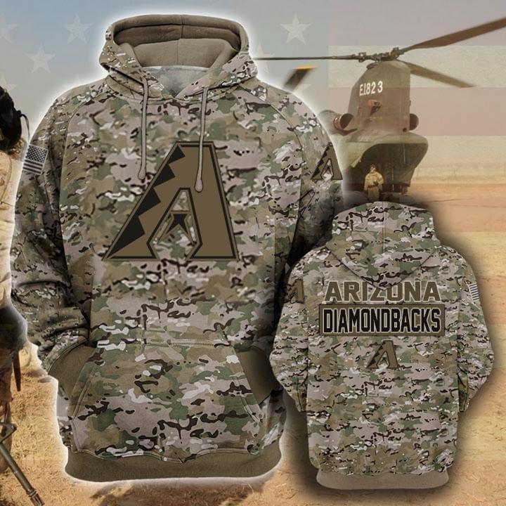 Arizona Diamondbacks Camouflage Veteran 3d Hoodie
