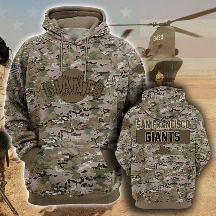 San Francisco Giants Camouflage Veteran 3d Hoodie