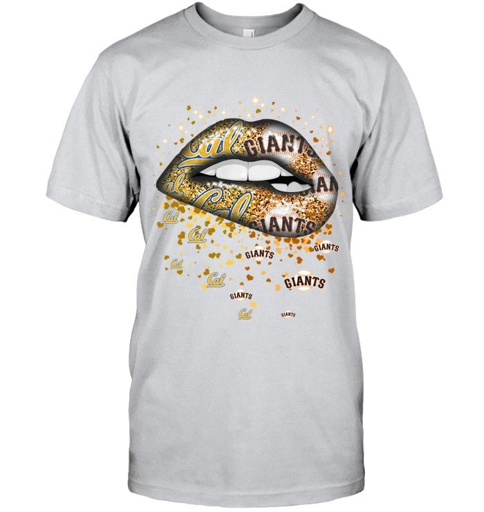 California Golden Bears And San Francisco Giants Glitter Pattern Sexy Lips T Shirt