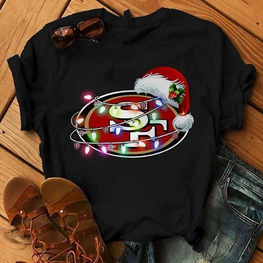 San Francisco 49ers Santa Claus Hat Christmas T Shirt