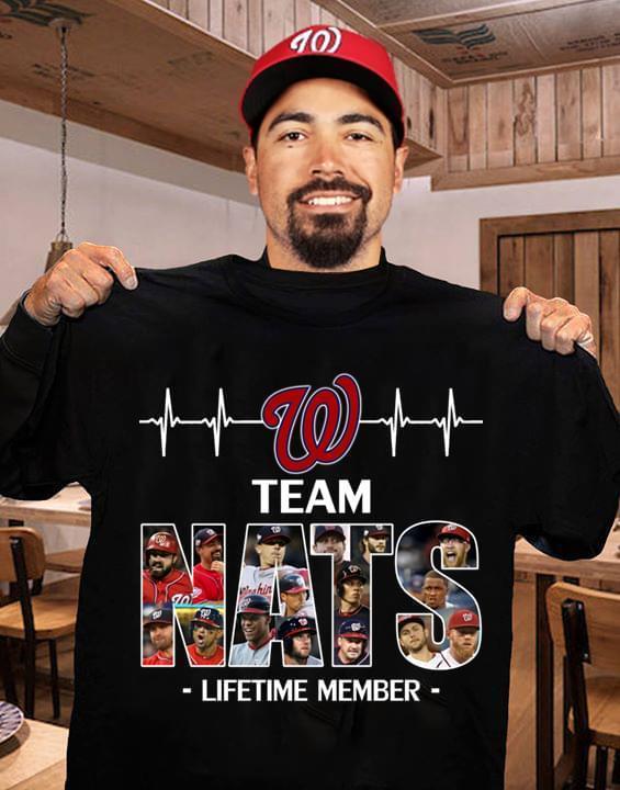 Washington Nationals Team Lifetime Member Heartbeat T Shirt