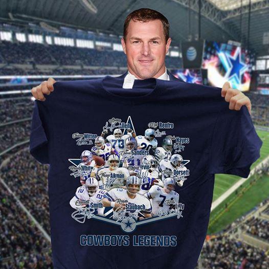 Dallas Cowboys Legends Players Signatures T Shirt